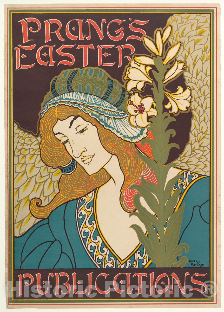 Art Print : Louis John Rhead - Prang's Publications: Easter : Vintage Wall Art