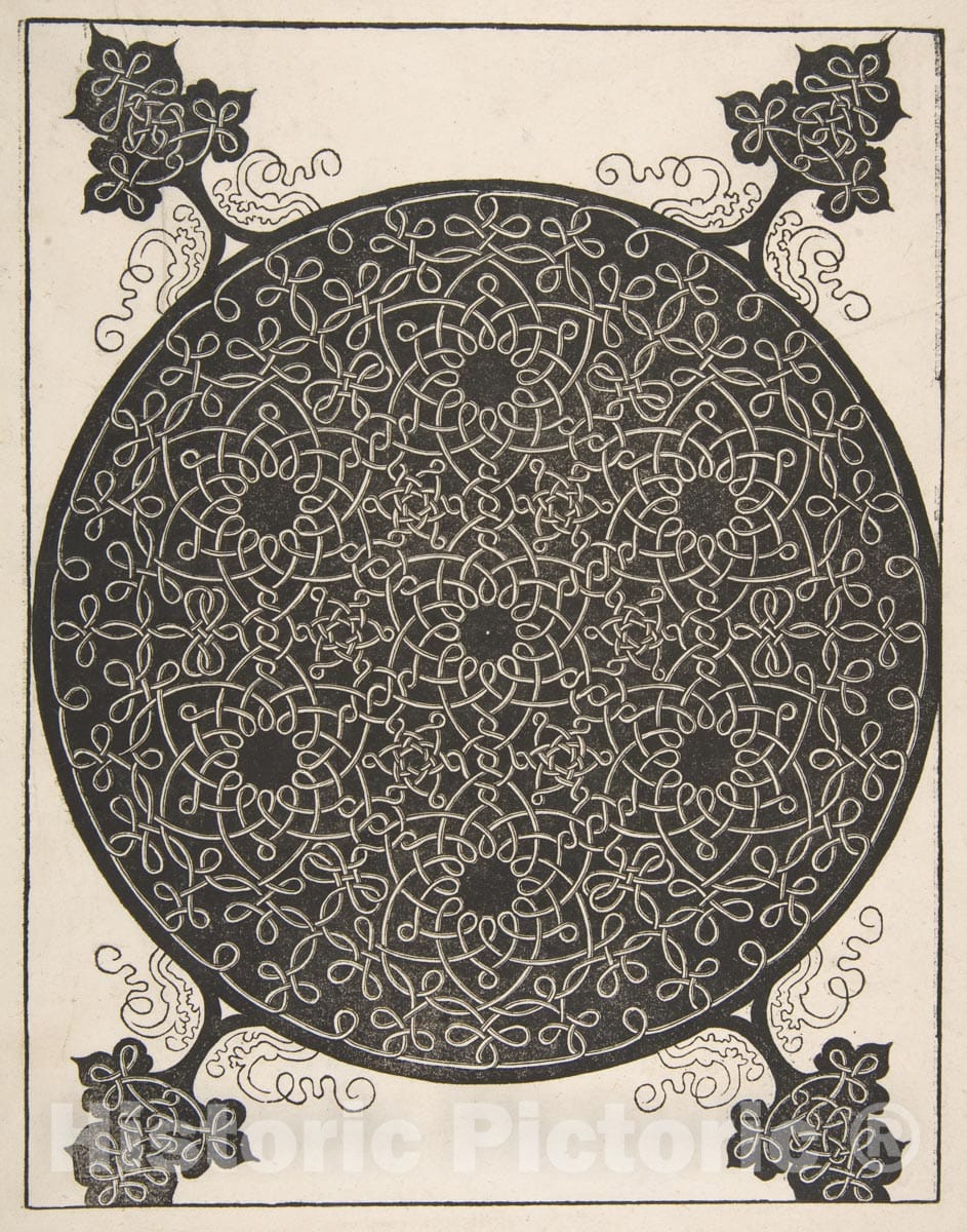 Art Print : Albrecht Dürer - Embroidery Pattern with Seven Six-Pointed Stars and Four Corner Pieces 1 : Vintage Wall Art