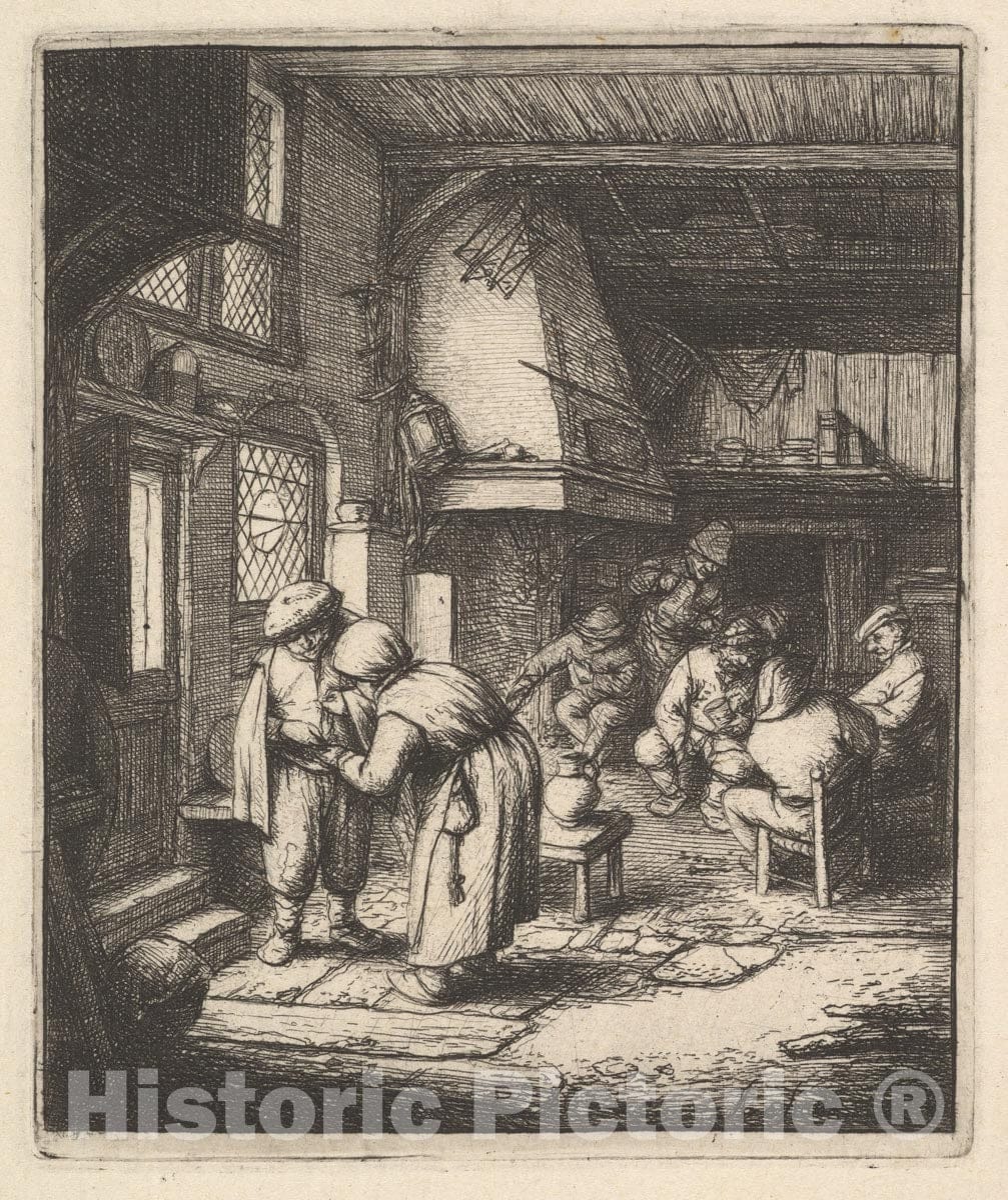 Art Print : Adriaen Van Ostade - Peasant Paying his Bill : Vintage Wall Art