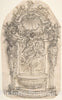 Art Print : Giovanni Battista Foggini - Design for a Fountain in a Niche flanked by Terms : Vintage Wall Art