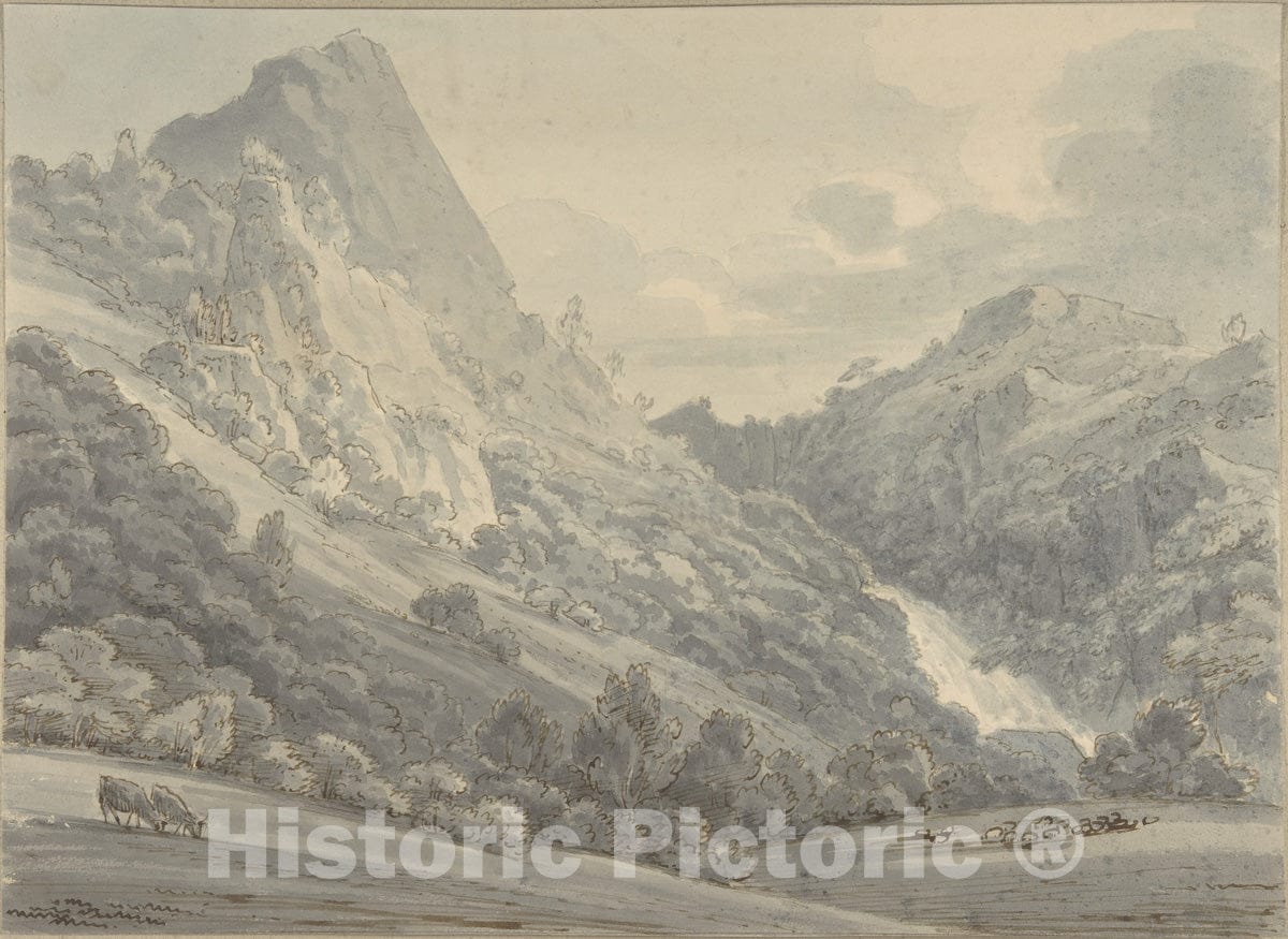 Art Print : Thomas Sunderland - The Falls of Lodore : Vintage Wall Art