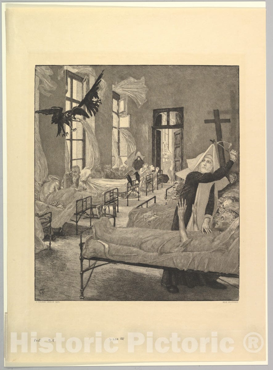 Art Print : Max Klinger - Pest, from The Series Vom Tode Zweiter Teil : Vintage Wall Art