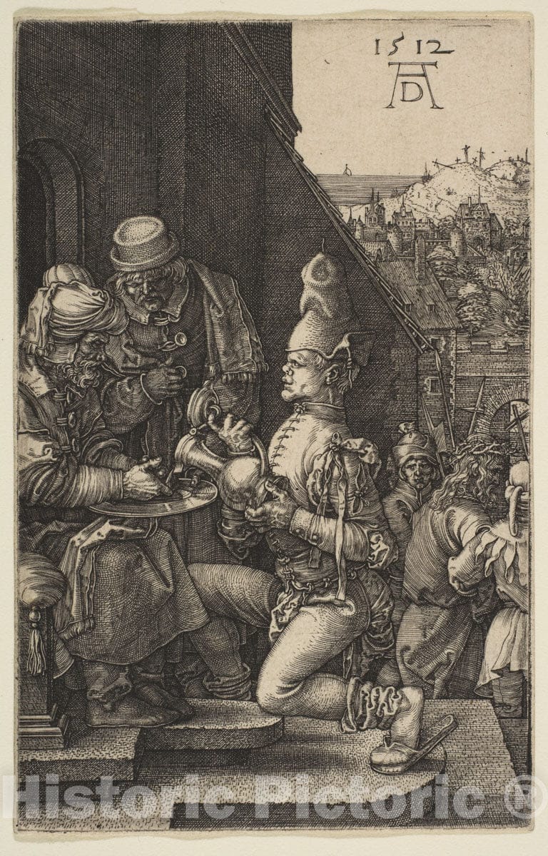 Art Print : Albrecht Dürer - Pilate Washing His Hands, from The Passion 1 : Vintage Wall Art