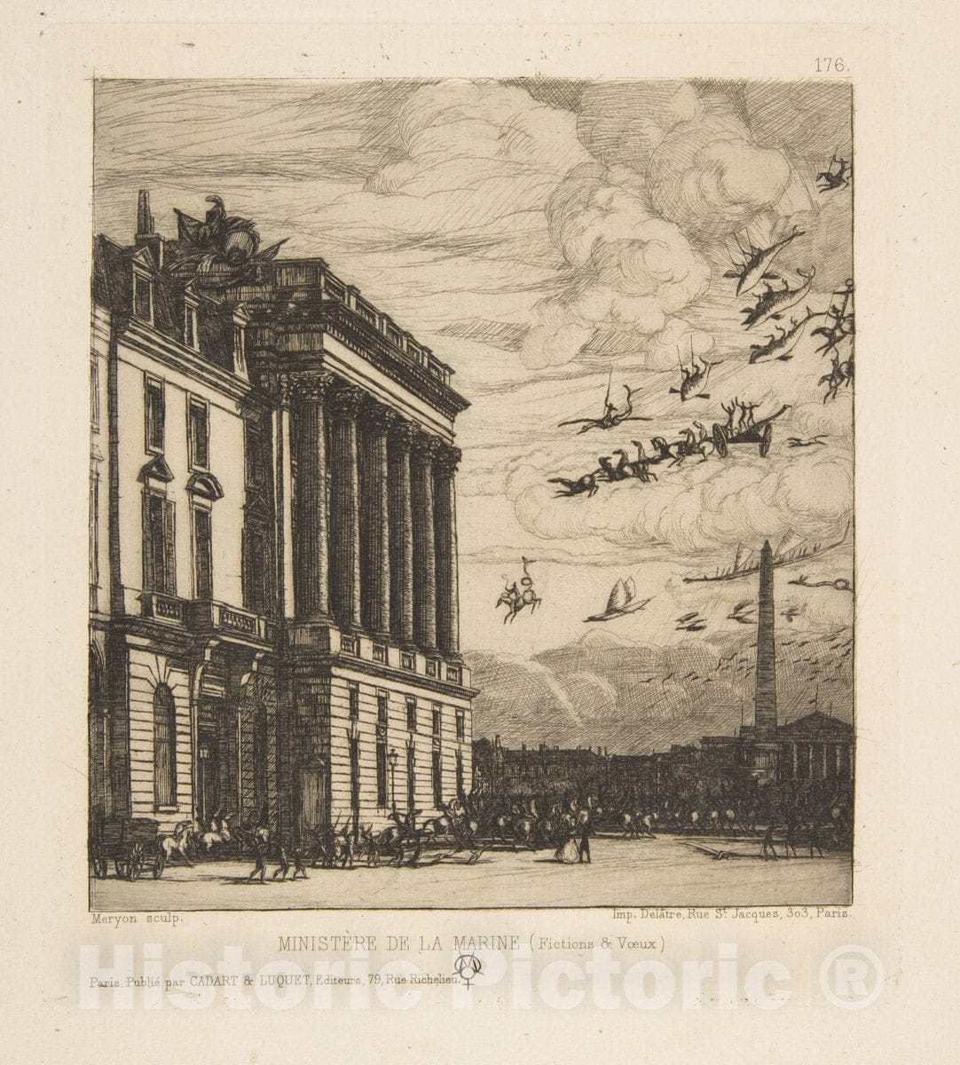 Art Print : Charles Meryon - The Admiralty, Paris : Vintage Wall Art