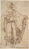 Art Print : Circle of Rembrandt (Rembrandt Van Rijn) - Standing Oriental Figure : Vintage Wall Art