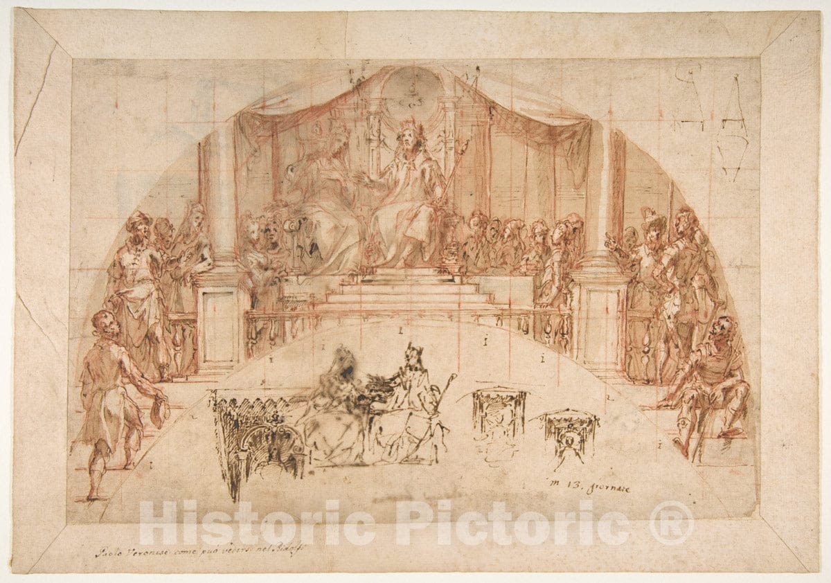Art Print : Carlo Urbino - The Coronation of Esther : Vintage Wall Art
