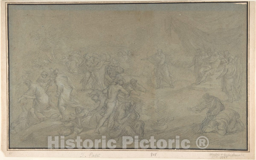 Art Print : Stefano Pozzi - The Contest of Elijah and The Prophets of Baal on Mount Carmel (I Kings 18: 20-46) : Vintage Wall Art