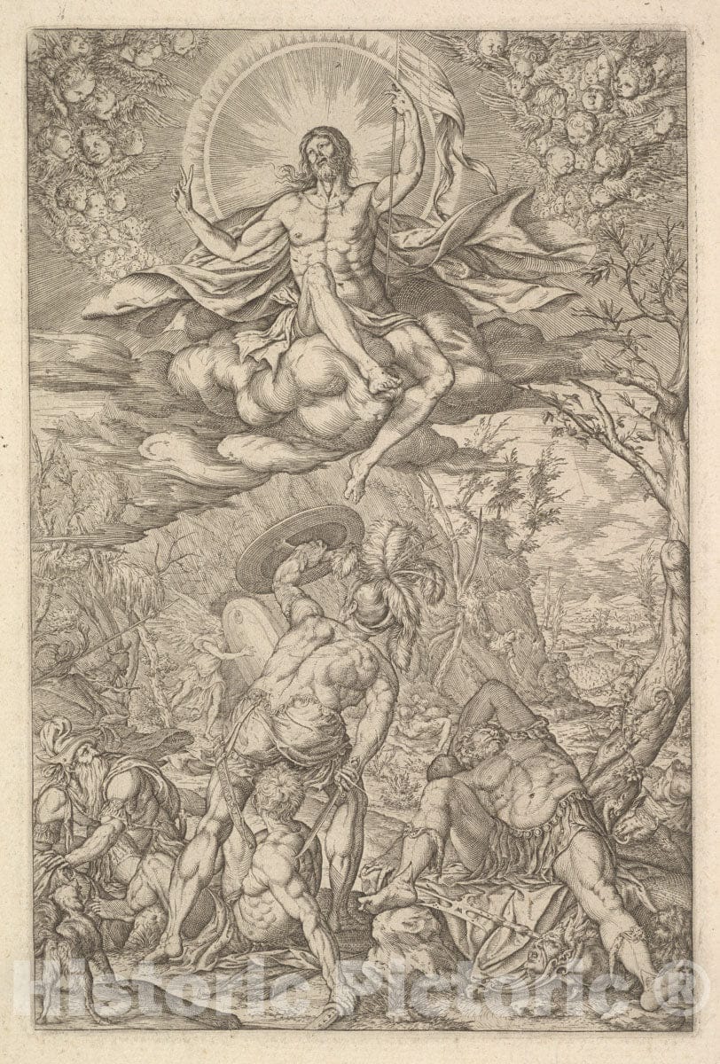 Art Print : Resurrection of Christ - Artist: Melchior Meier - Created: 1577 : Vintage Wall Art