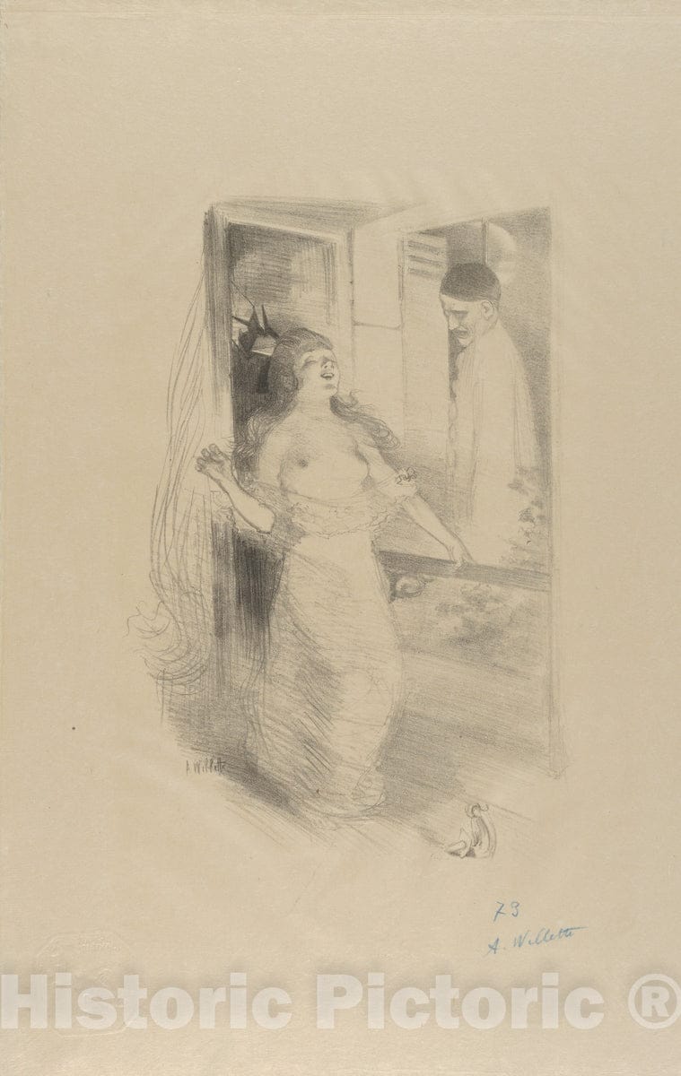 Art Print : Adolphe-Léon Willette - Hanging Pierrot (Pierrot pendu) : Vintage Wall Art