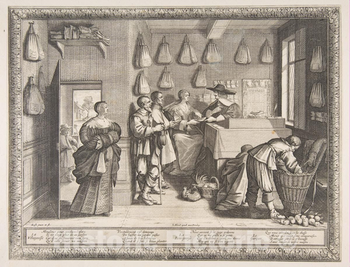Art Print : Abraham Bosse - Employment Bureau 1 : Vintage Wall Art