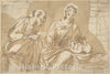 Art Print : Italian, Roman-Bolognese, 17th Century - Holy Family 2 : Vintage Wall Art