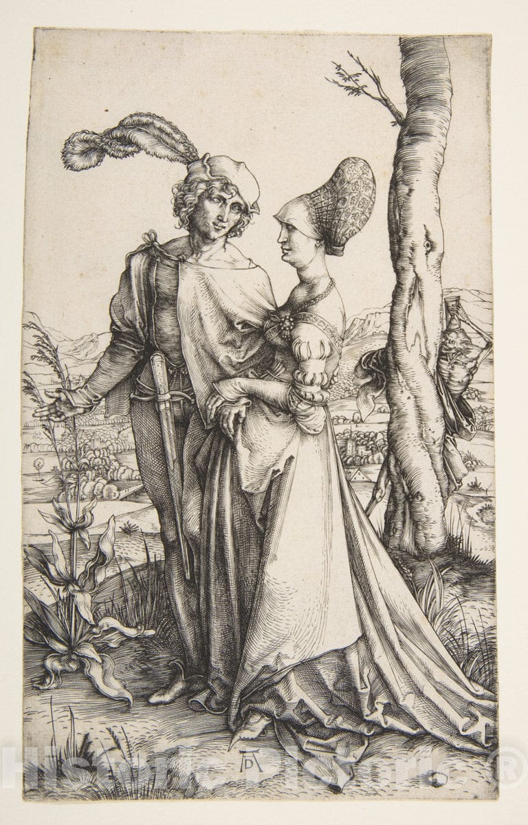 Art Print : Albrecht Dürer - The Promenade : Vintage Wall Art