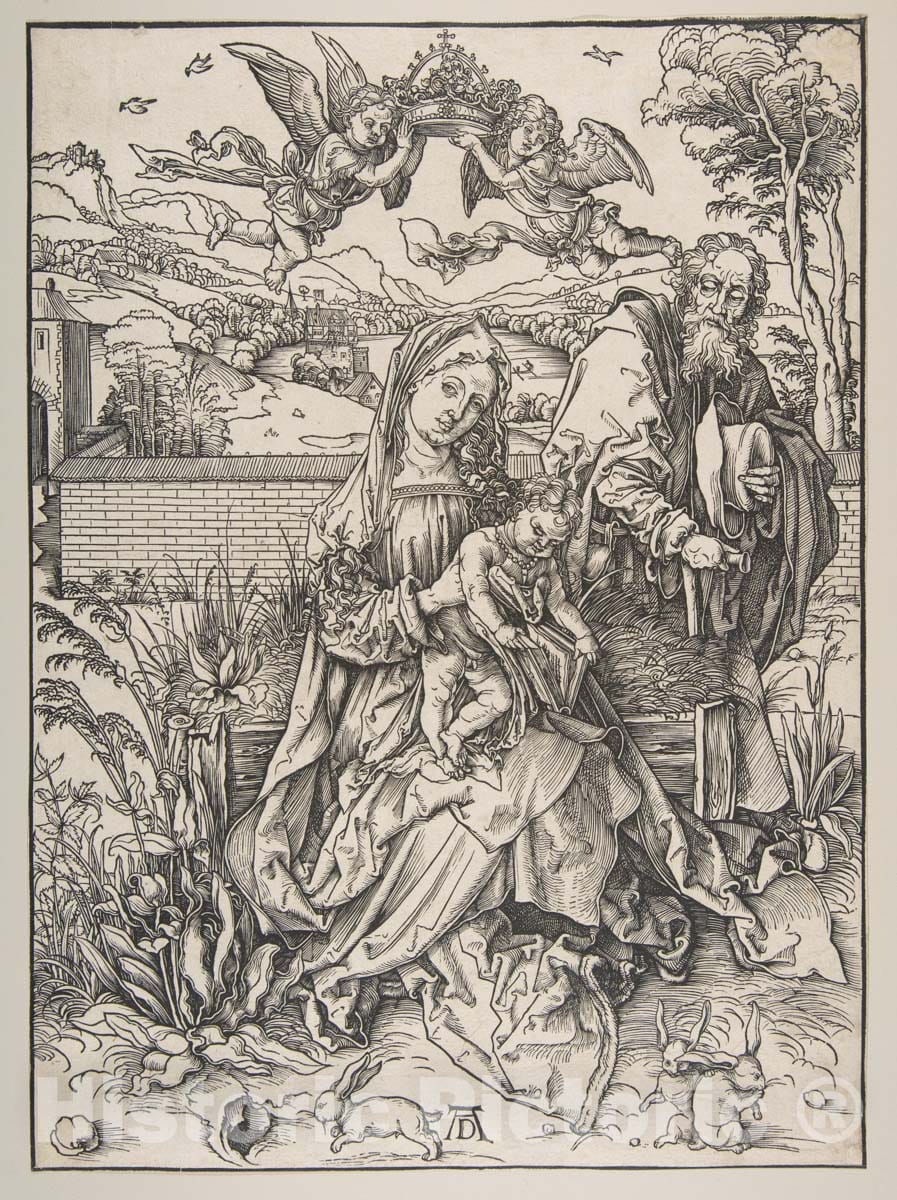 Art Print : Albrecht Dürer - The Holy Family with Three Hares : Vintage Wall Art