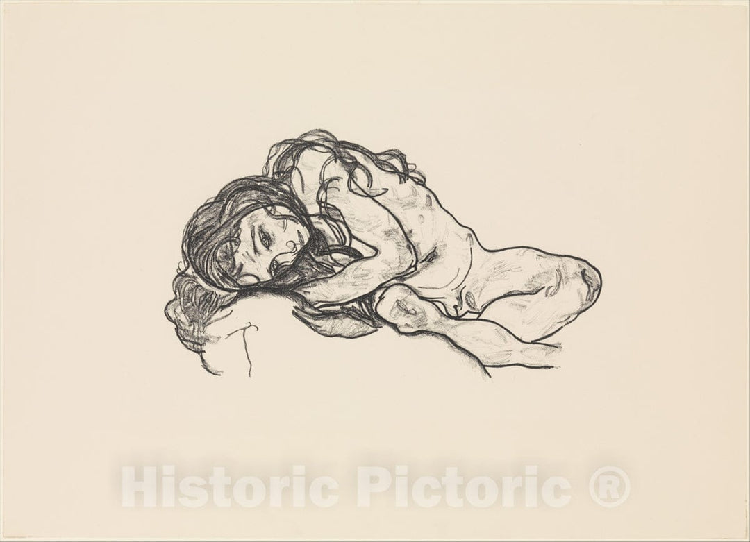 Art Print : Egon Schiele - Girl : Vintage Wall Art