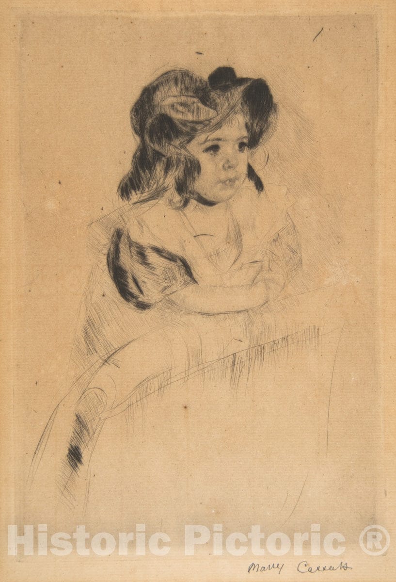 Art Print : Mary Cassatt - Margot Resting Arms on Back of Armchair : Vintage Wall Art