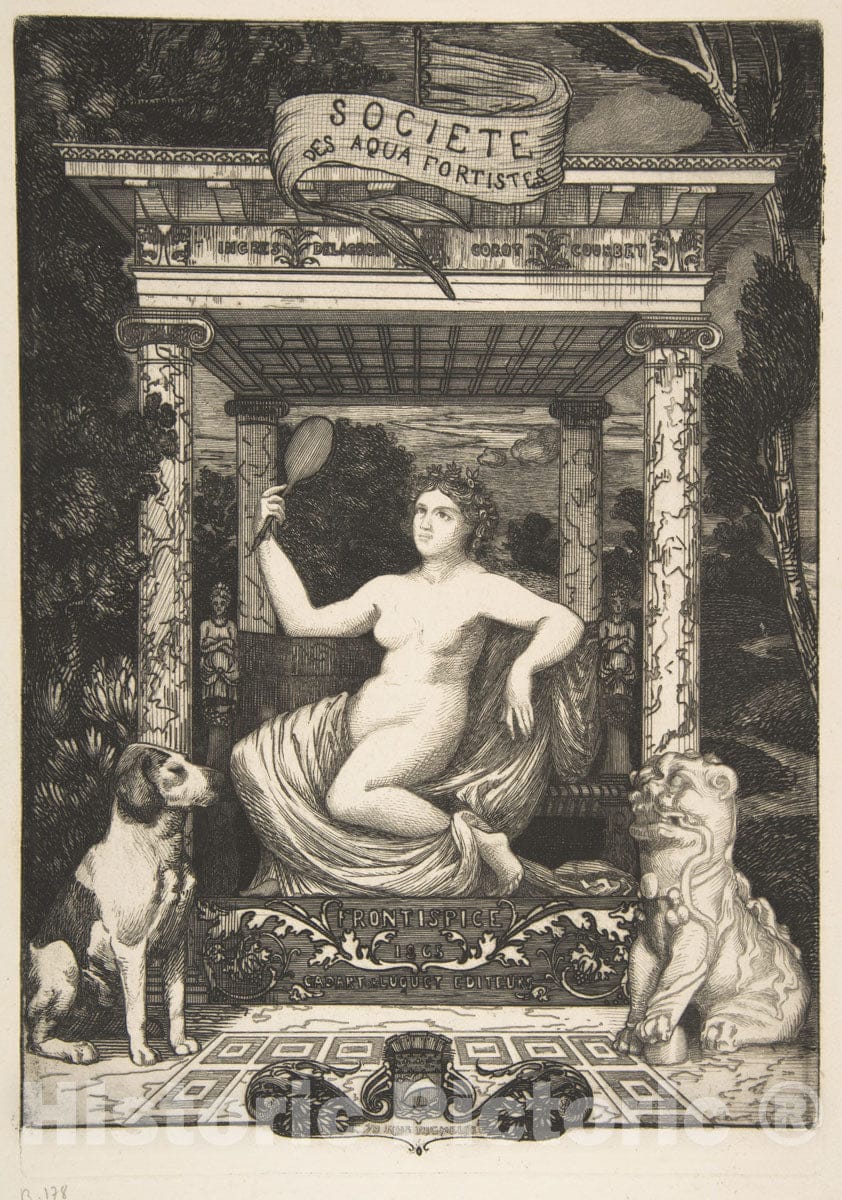 Art Print : Félix Bracquemond - Frontispiece for an Album of The Société des Aquafortistes : Vintage Wall Art