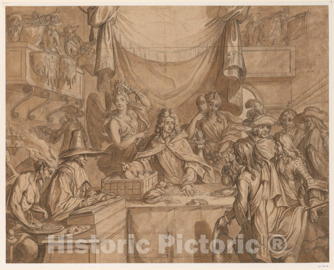 Art Print : Study for an Engraving - Artist: French, 17th Century - Created: 17th Century : Vintage Wall Art