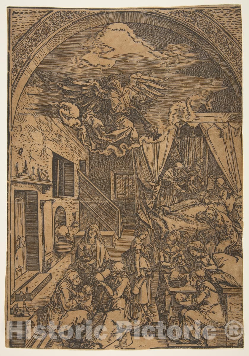 Art Print : Albrecht Dürer - The Birth of The Virgin, from The Life of The Virgin (Copy) : Vintage Wall Art