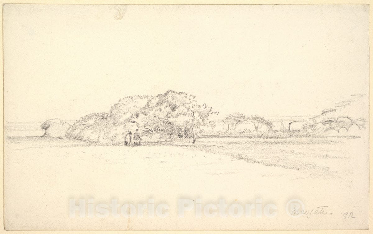 Art Print : George Richmond - Landscape at Margate : Vintage Wall Art
