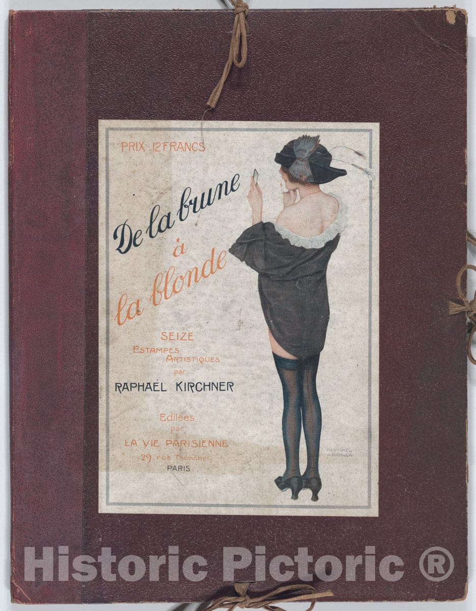 Art Print : Raphael Kirchner - Portfolio with Plates from De la Brune à la Blonde and Other Designs by Raphael Kirchner : Vintage Wall Art