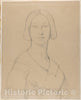 Art Print : Jean Auguste Dominique Ingres - Portrait of Madame Paul Meurice, née Palmyre Granger : Vintage Wall Art