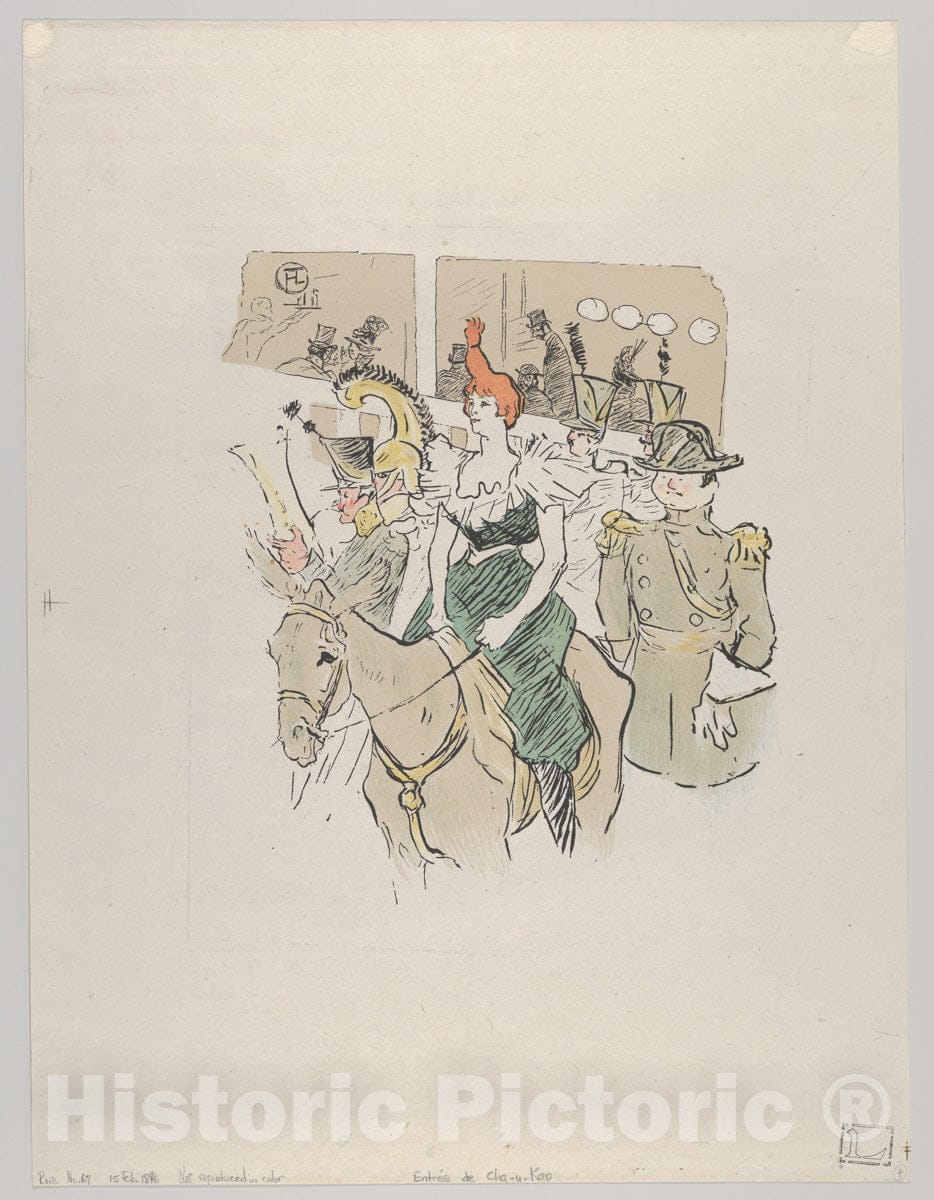 Art Print : Henri de Toulouse-Lautrec - Entrée de Cha-u-Kao, from Le Rire, No. 67, 15 February 1896 : Vintage Wall Art