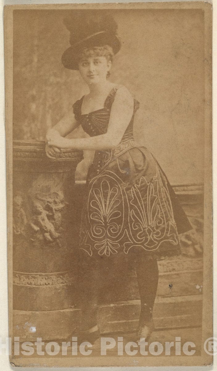 Photo Print : Actress Wearing Tall Feathered hat, from The Actresses Series (N668) : Vintage Wall Art
