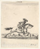 Art Print : A Horseman with Sword in Hand Galloping Towards The Right - Artist: Stefano Della Bella - Created: c1642 : Vintage Wall Art