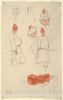 Art Print : Eugène Delacroix - Seven Studies of Arab Men's Costume : Vintage Wall Art
