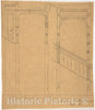 Art Print : British, 19th Century - Elevation of Staircase Wall : Vintage Wall Art
