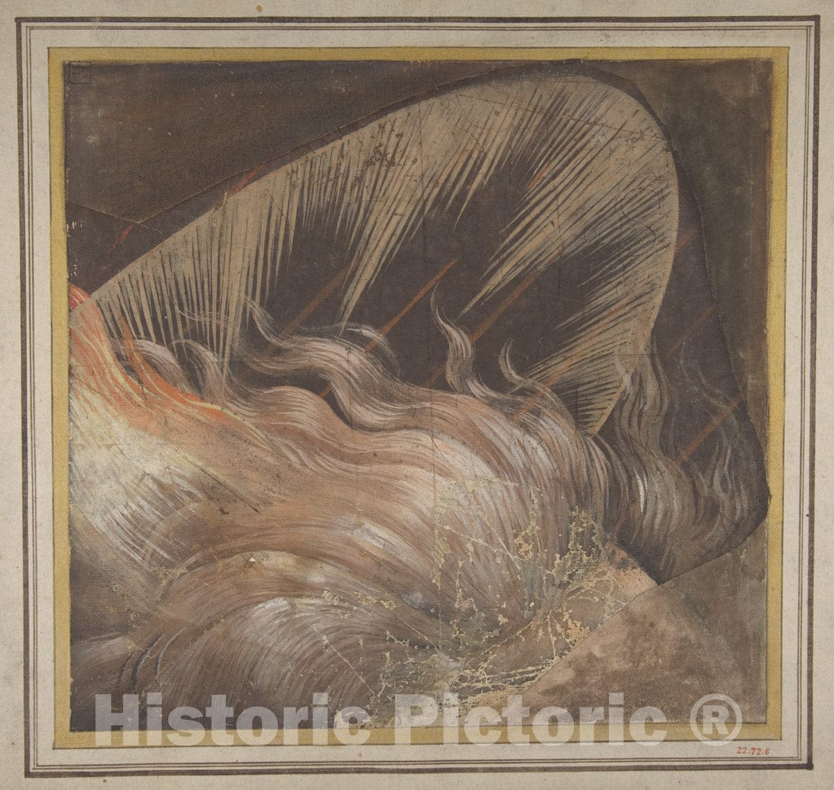Art Print : Head of an Apostle Surrounded by a Tongue of Fire and a Nimbus - Artist: Raphael (Raffaello Sanzio or Santi) - Created: 1500–1550 : Vintage Wall Art