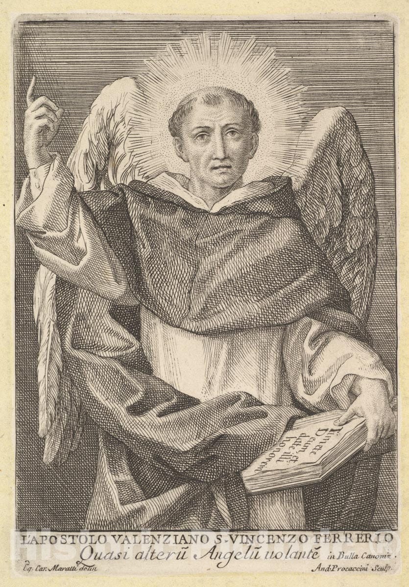 Art Print Andrea Procaccini St. Vincent Ferrer Vintage Wall Art