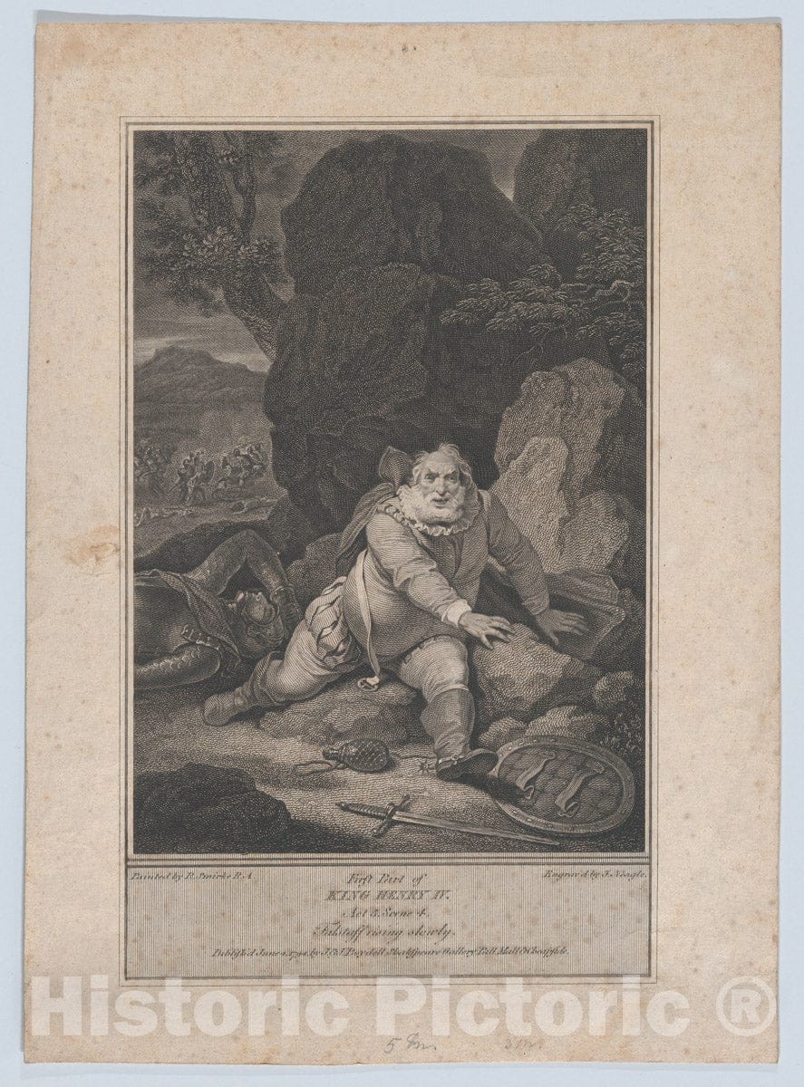 Art Print : James Neagle - Falstaff Rising Slowly (Shakespeare, First Part of King Henry IV, Act 5, Scene 4) : Vintage Wall Art