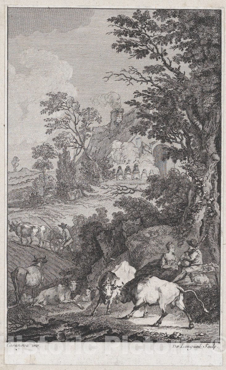 Art Print : Joseph de Longueil - Frontispiece from Virgil : Vintage Wall Art