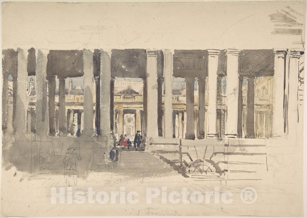 Art Print : David Cox - Greenwich Hospital (Recto)