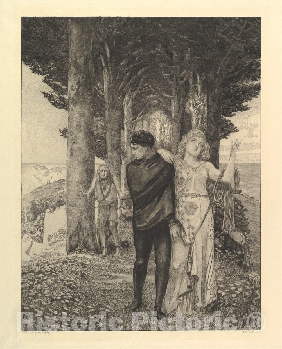 Art Print : Max Klinger - Genie (Künstler), from The Series Vom Tode Zweiter Teil : Vintage Wall Art