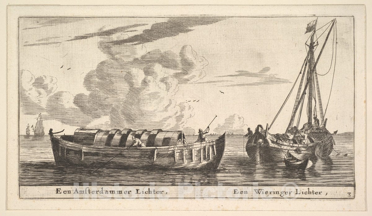 Art Print : Reinier Nooms, Called Zeeman - an Amsterdam Lighter and a Wieringer : Vintage Wall Art