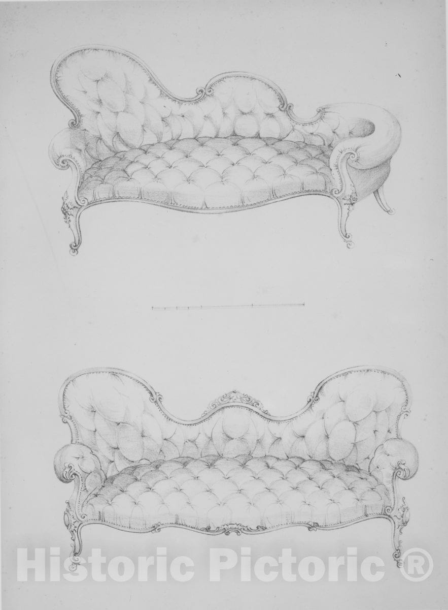 Art Print : Designed and Drawn by Henry Wood - First Part of a Modern and Useful Work Containing 120 Designs of Furniture : Vintage Wall Art
