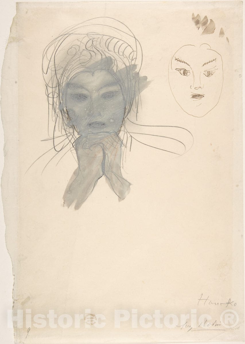 Art Print : Auguste Rodin - Hanako : Vintage Wall Art