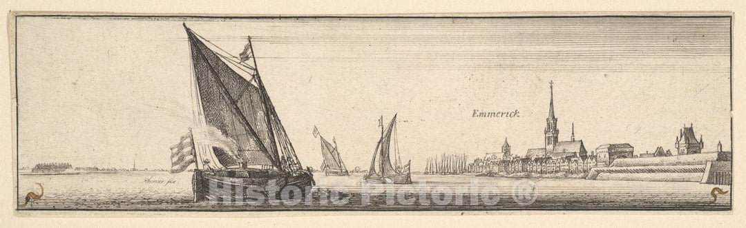 Art Print : Wenceslaus Hollar - Emmerich : Vintage Wall Art