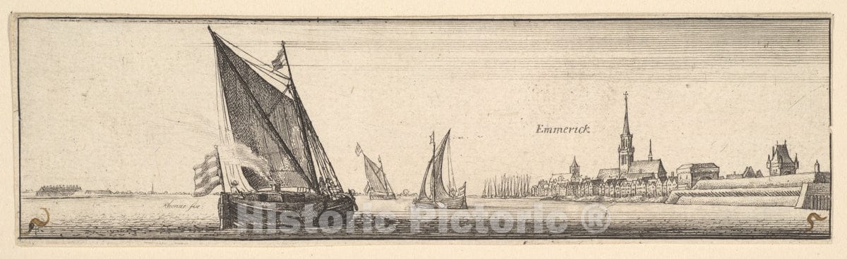 Art Print : Wenceslaus Hollar - Emmerich : Vintage Wall Art