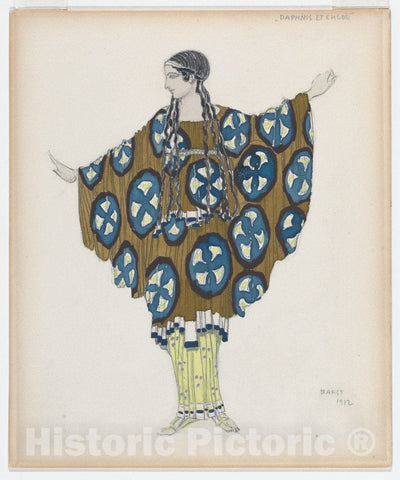 Art Print : Costume Design for a Woman from The Village - Artist: Leon Bakst - Created: 1912 : Vintage Wall Art
