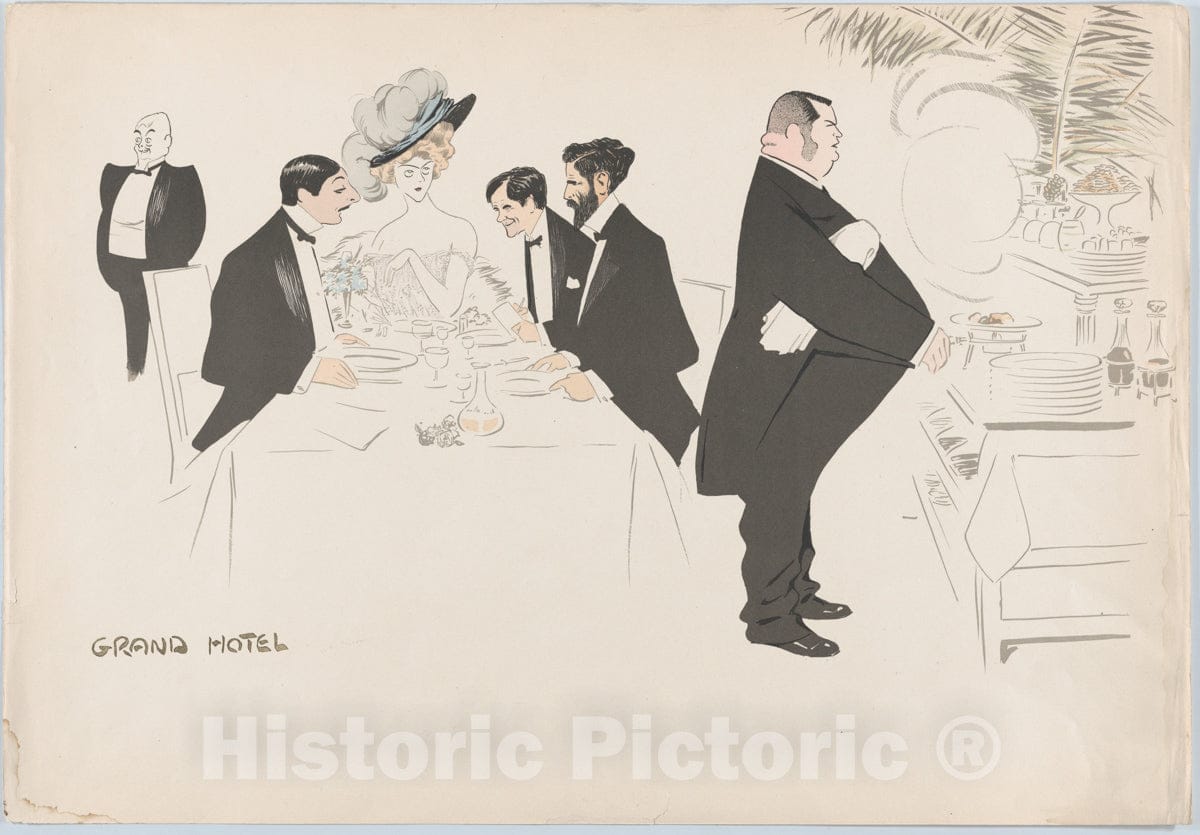 Art Print : Georges Goursat Sem - Grand Hotel (Henri Letellier, Marthe Letellier, SEM and Paul Helleu), from Monte Carlo, 2nd Serie : Vintage Wall Art