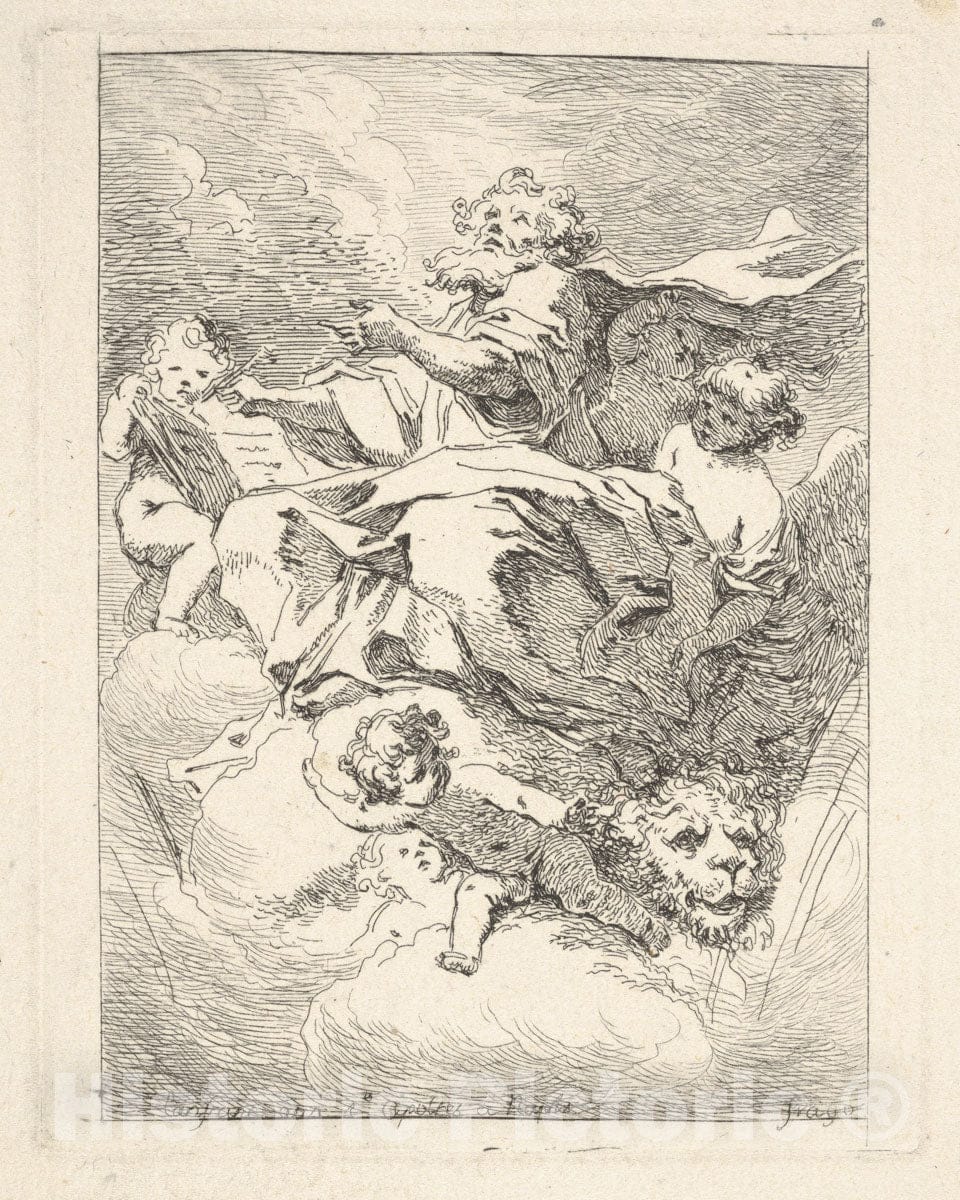 Art Print : Jean Honoré Fragonard - Saint Mark : Vintage Wall Art