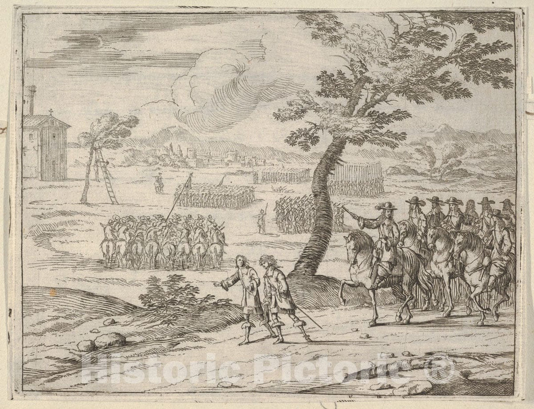 Art Print : Francesco I d'Este Punishes a Soldier by Death who had Stolen a Chalice from The Holy Church - Artist: Bartolomeo Fenice (Fenis) - Created: 1659 : Vintage Wall Art