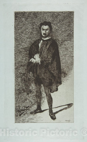 Art Print : Édouard Manet - The Tragic Actor: Rouvière in The Role of Hamlet : Vintage Wall Art
