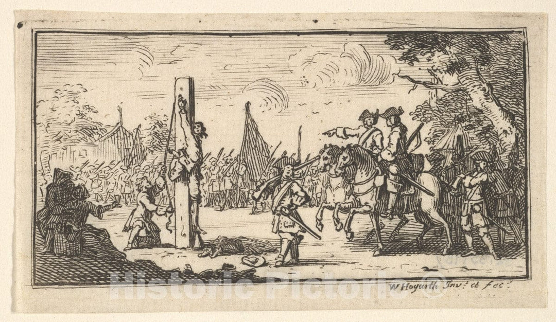 Art Print : William Hogarth - Hanging by The Thumbs (Modern Military Punishments) : Vintage Wall Art