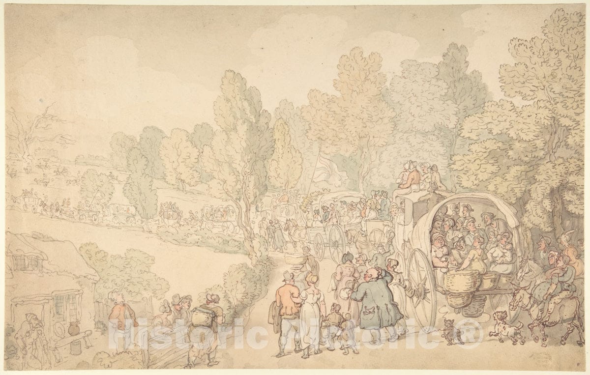 Art Print : Thomas Rowlandson - Fairlop Fair, Essex : Vintage Wall Art