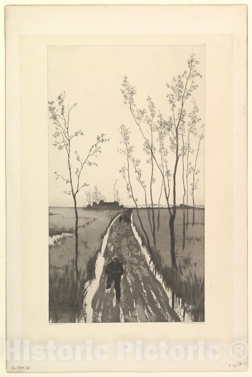 Art Print : Max Klinger - Verfolgung, from The Series Radierte Skizzen : Vintage Wall Art