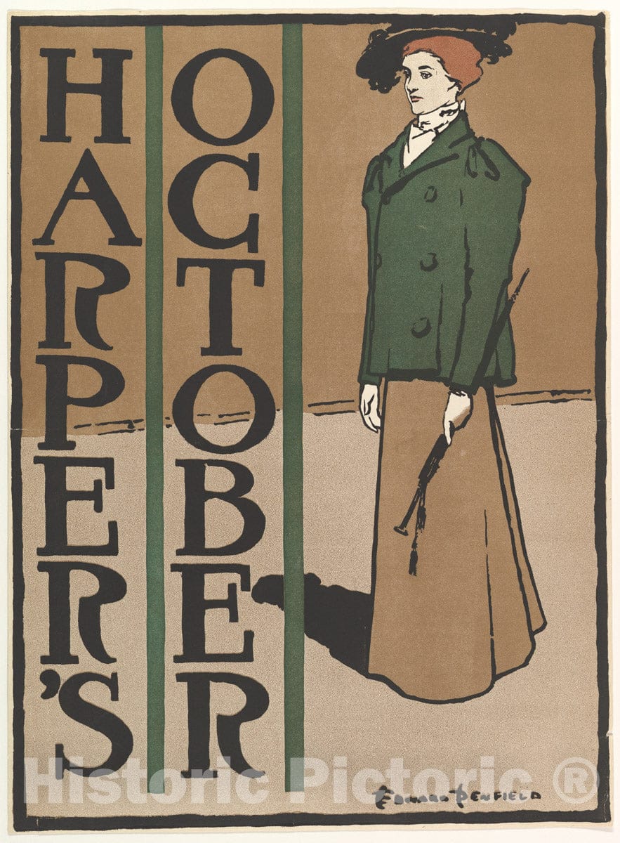 Art Print : Edward Penfield - Harper's: October 4 : Vintage Wall Art